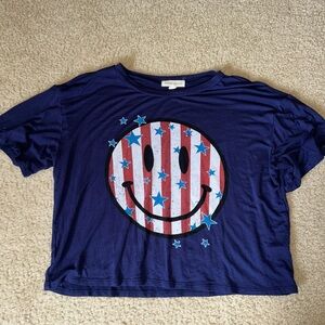 Navy Blue Smiley Face T-Shirt